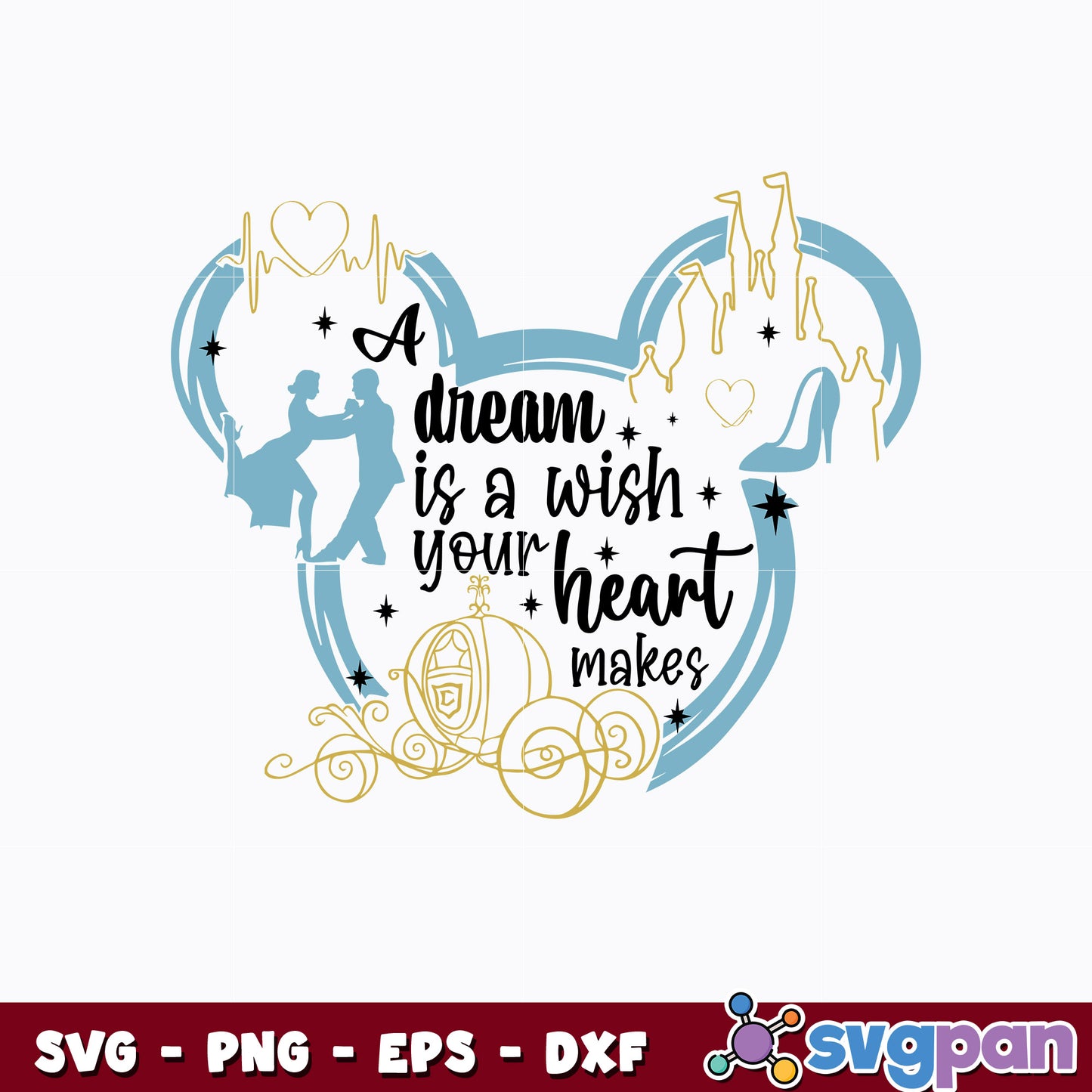 Mickey a dream is a wish svg