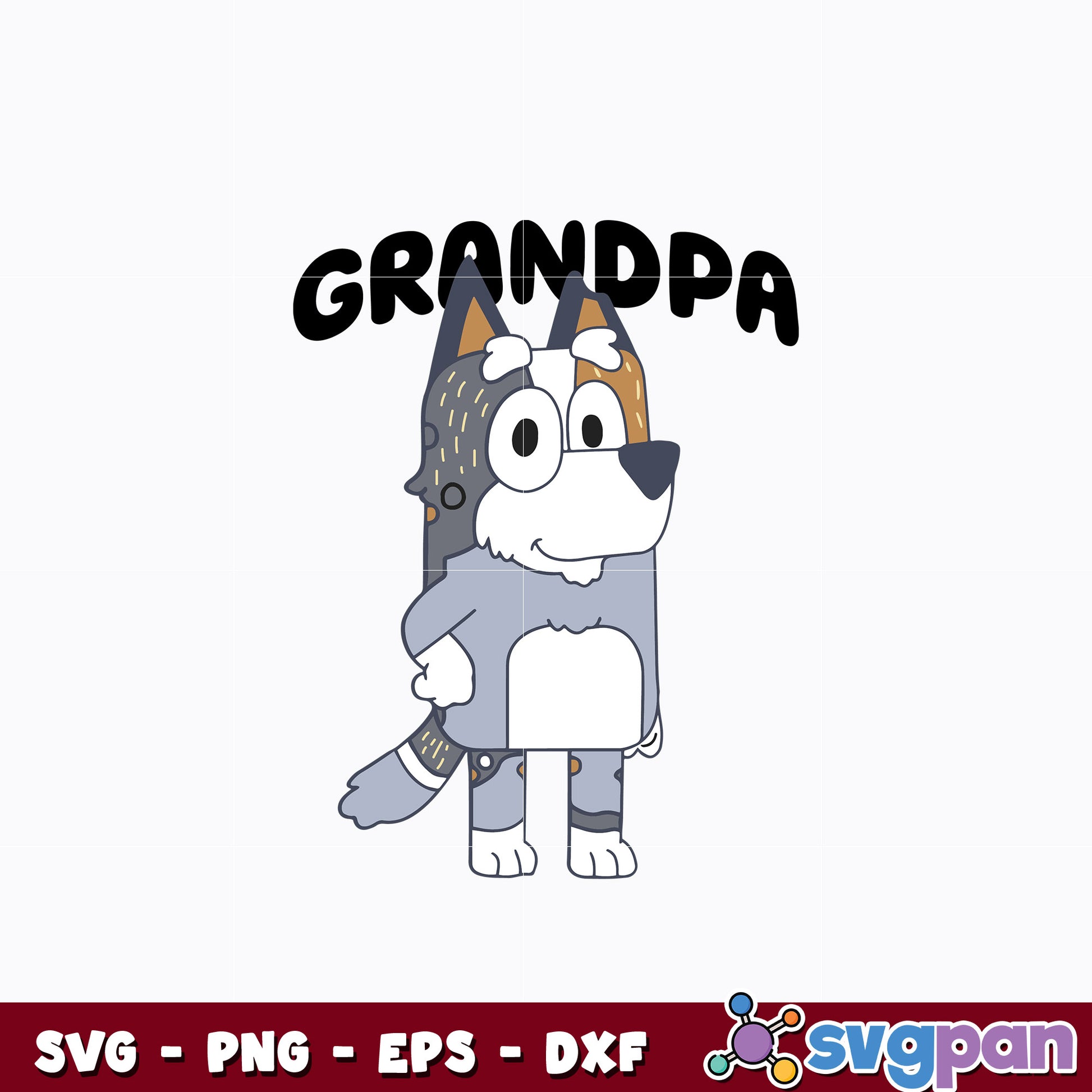 Bluey Grandpa Svg, Bluey Bob Dog Svg