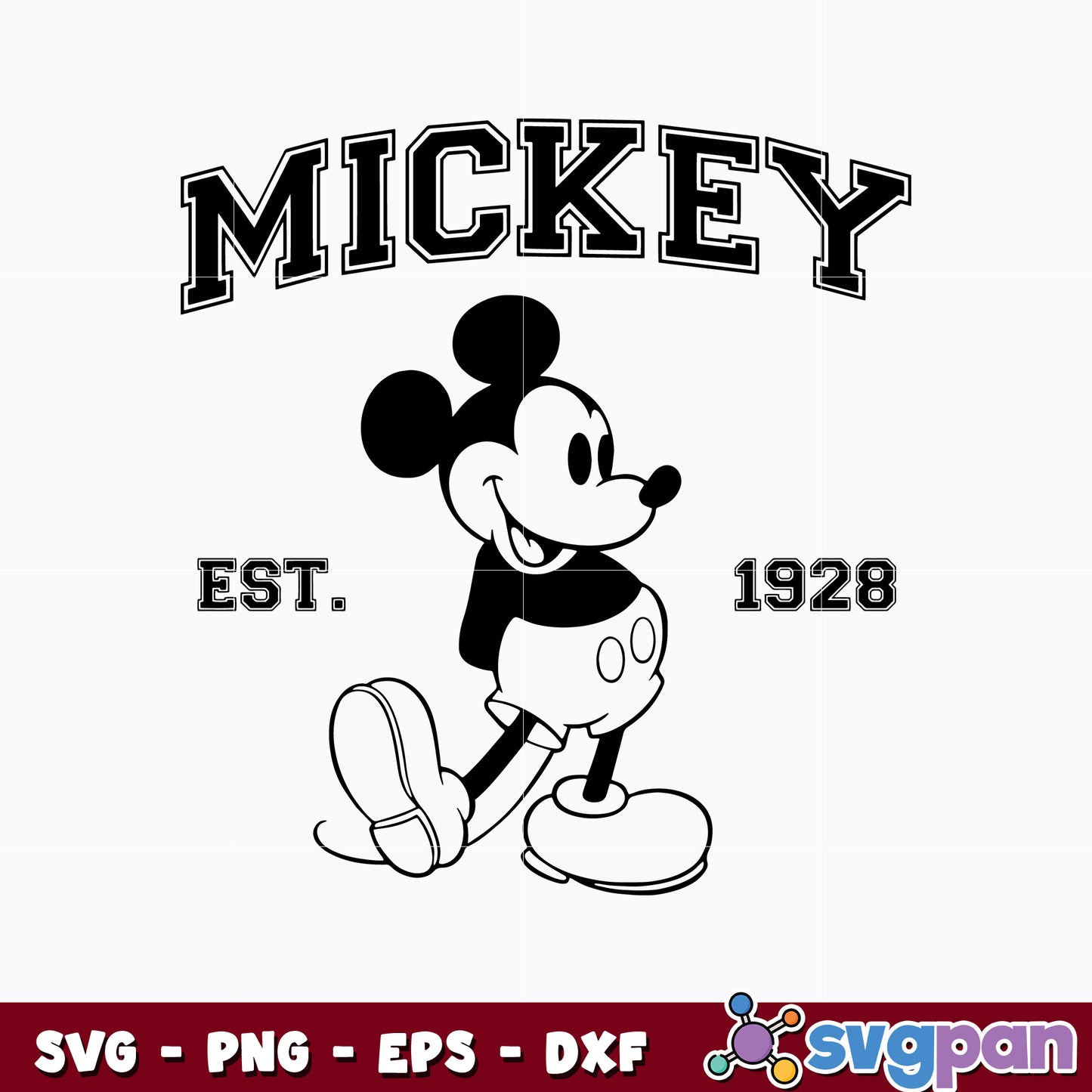 Disney Mickey Mouse Est 1928 svg