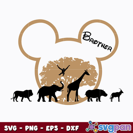 Mickey head brother animal kingdom svg 