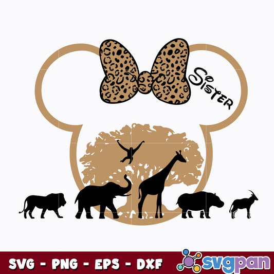 Minnie sister animal kingdom svg