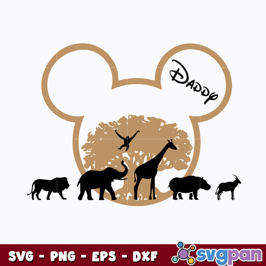 Mickey head daddy animal kingdom svg
