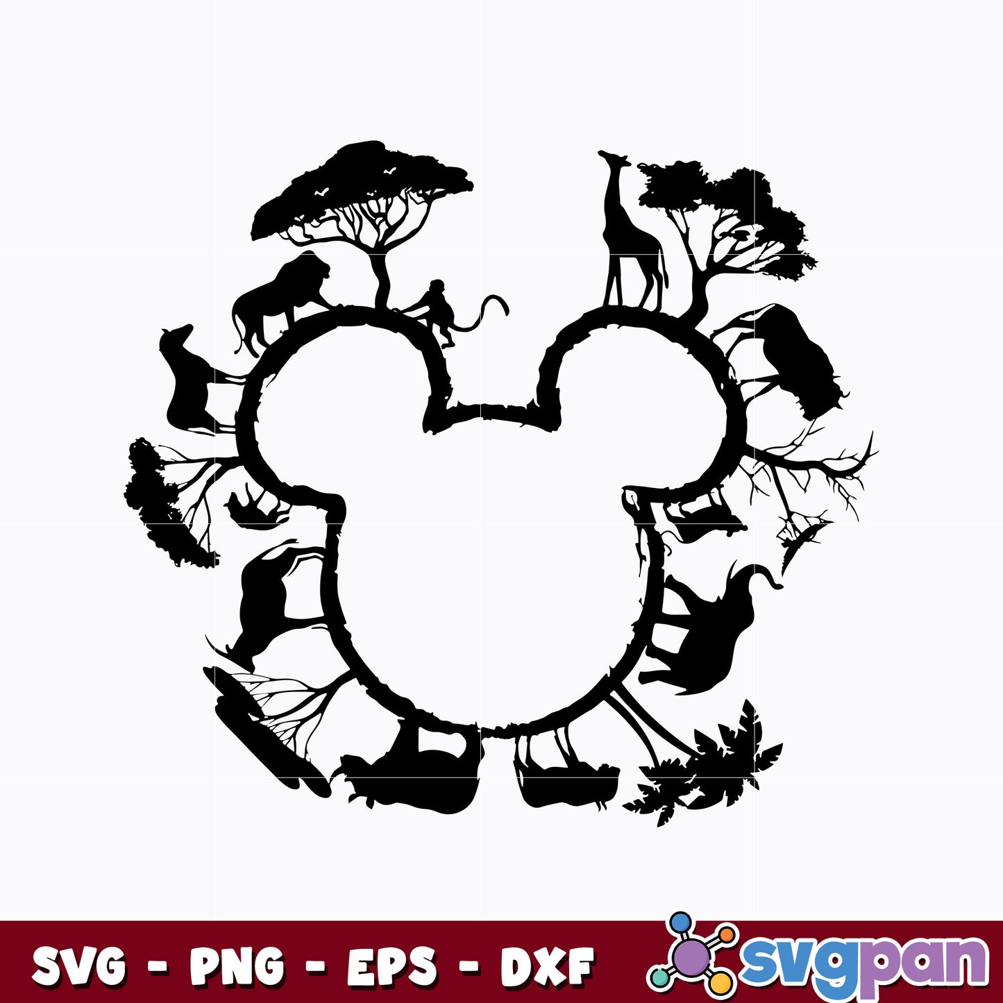 Mickey mouse head wild svg