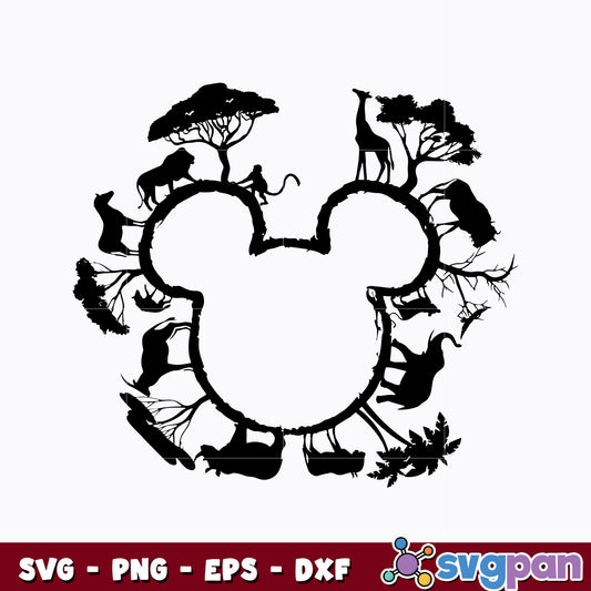 Mickey mouse head wild svg