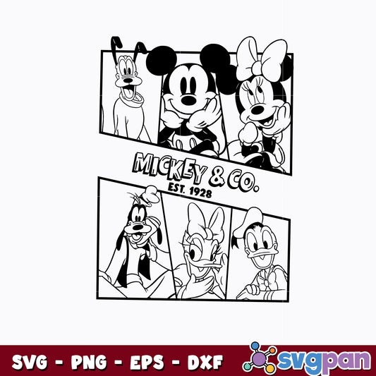 Mickey friends co est 1928 svg