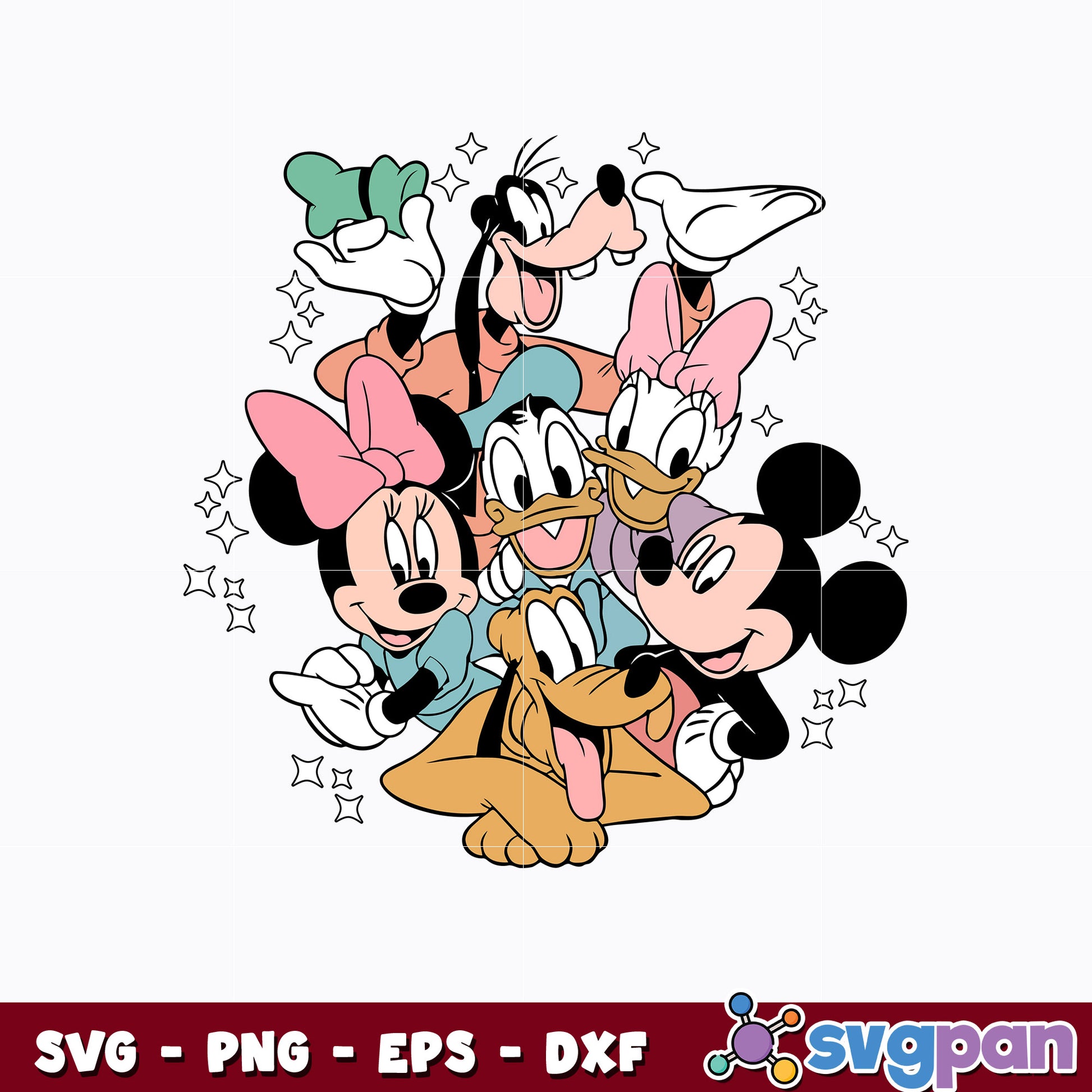 Retro Mickey and Company Svg