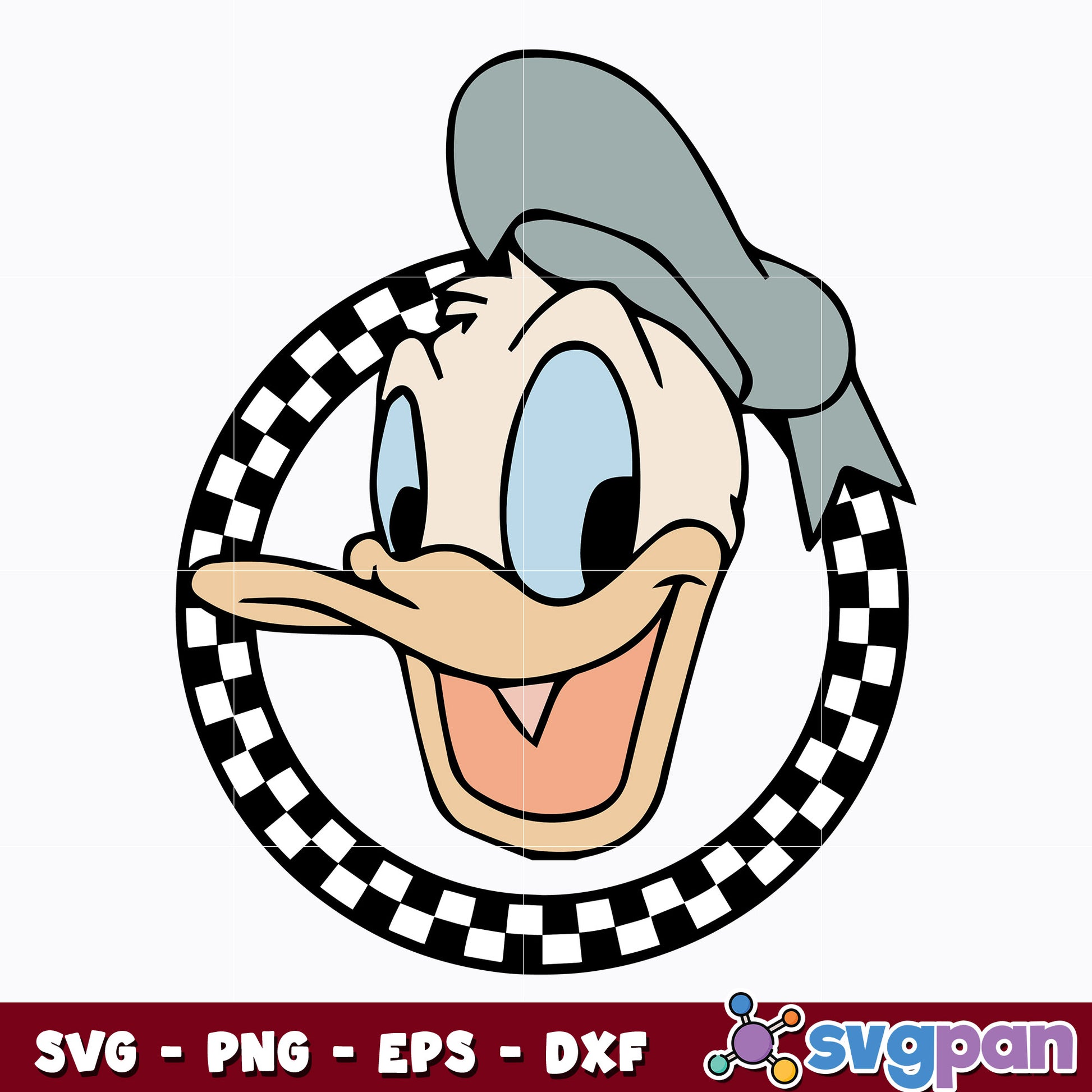 Duck Donald checkered disney svg 