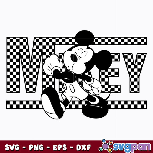 Mickey mouse black white svg 