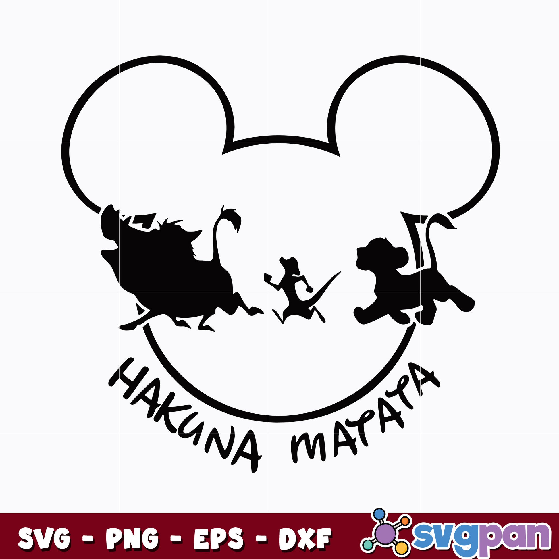 Mickey Mouse Head Hakuna Matana  svg