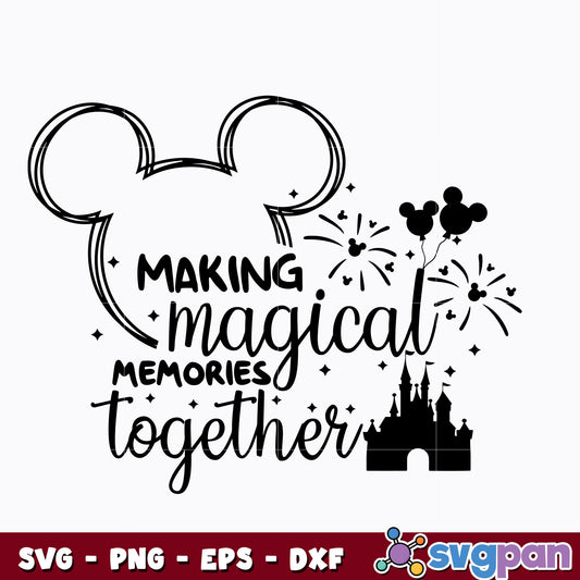 Mickey castle head making magical svg