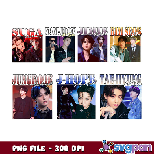 BTS Member PNG Bundle 300 DPI