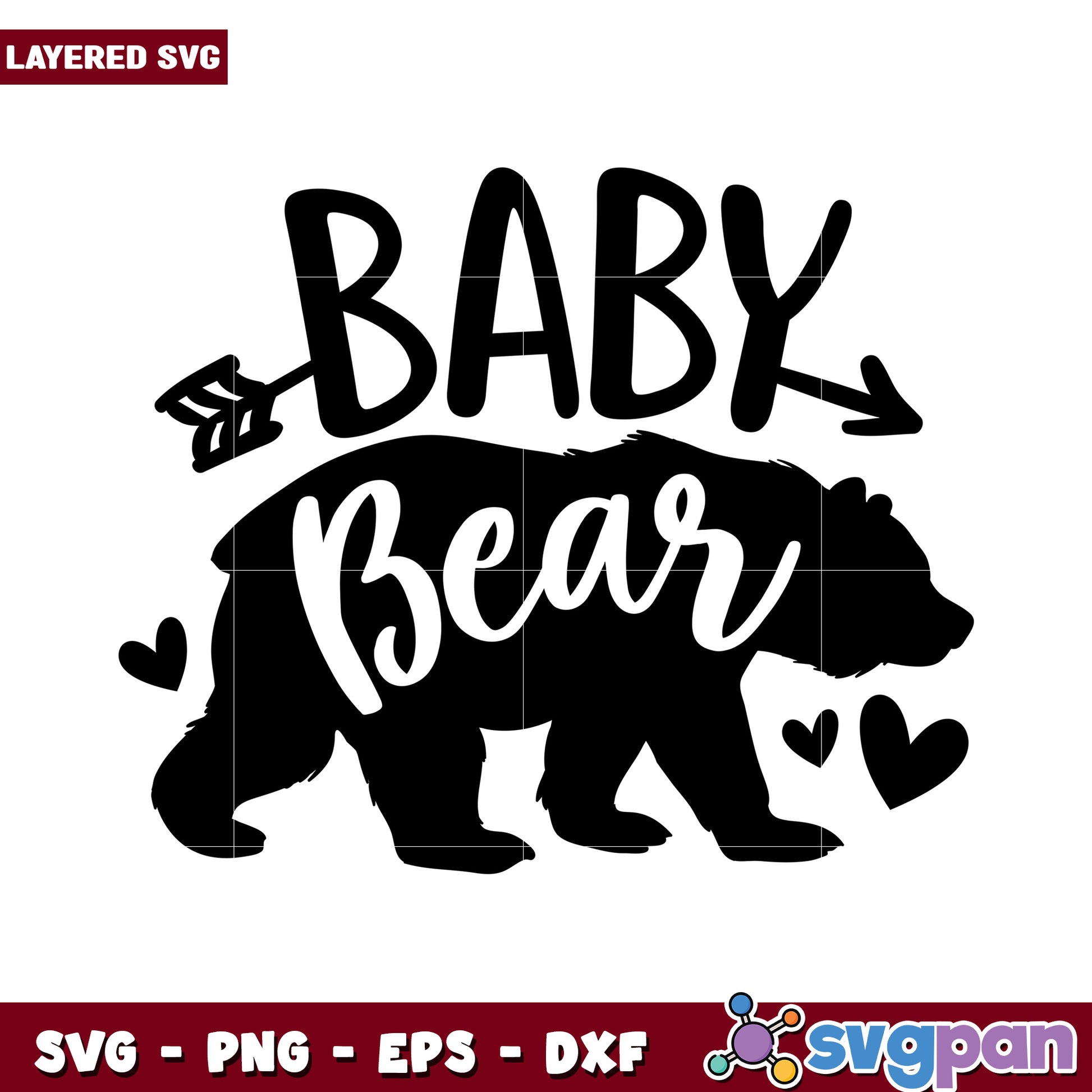 Baby Bear SVG Design for Crafting Projects, Perfect for Gifts