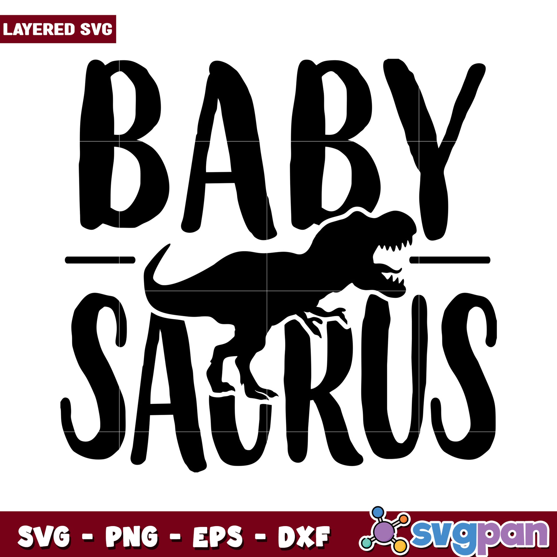 Baby Dinosaur Silhouette SVG File for Crafting Projects, Perfect for Kids decor