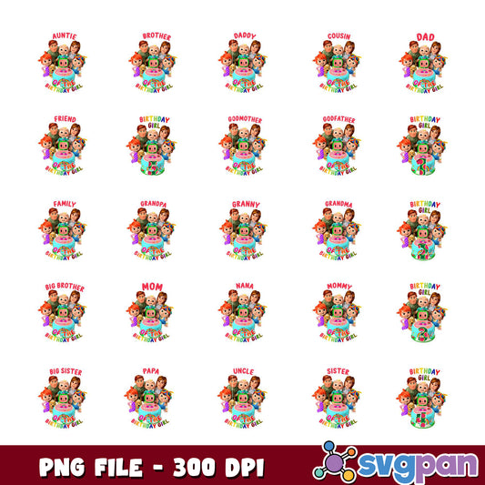 BabyFirst Birthday Girl PNG Bundle