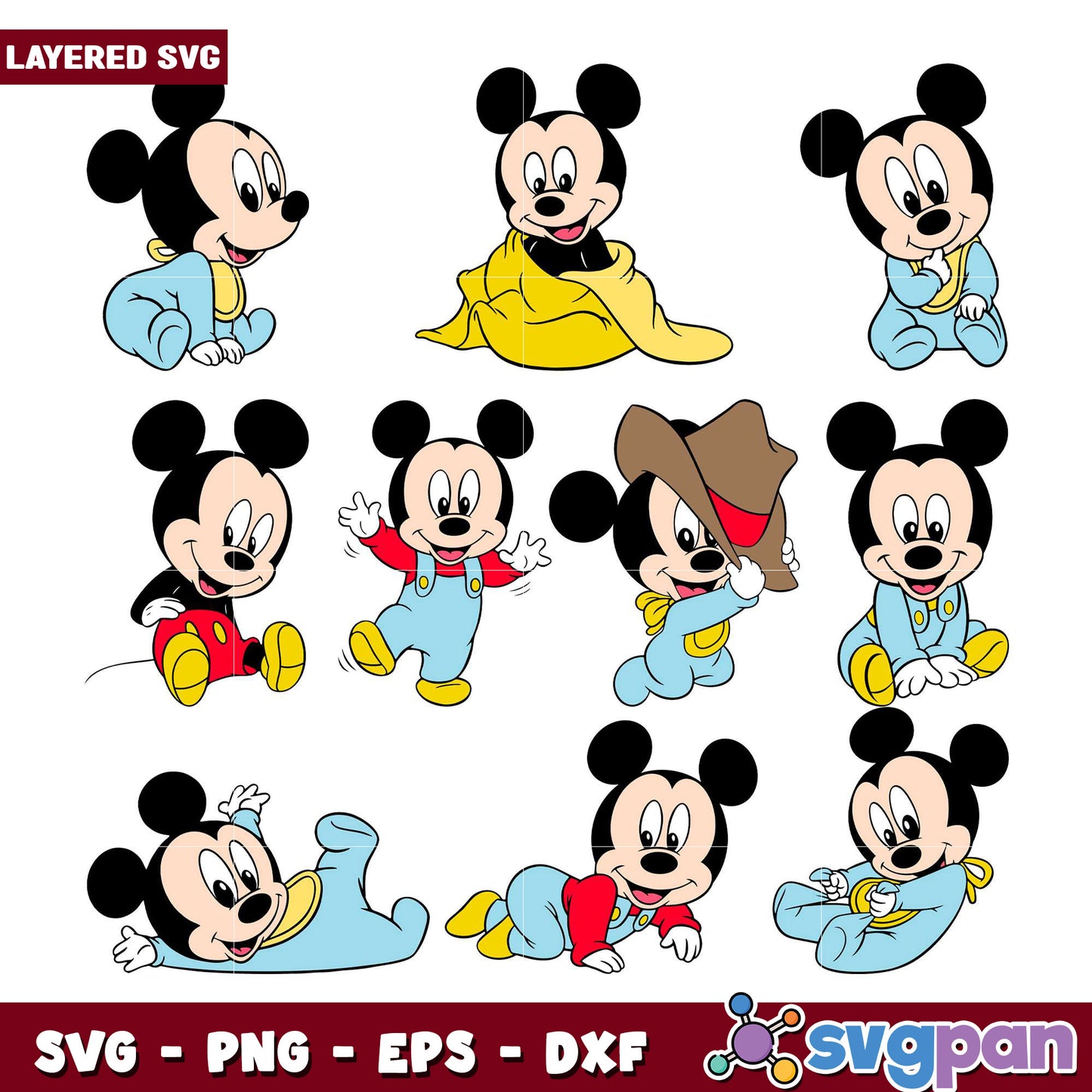 Baby Mickey Mouse SVG Bundle