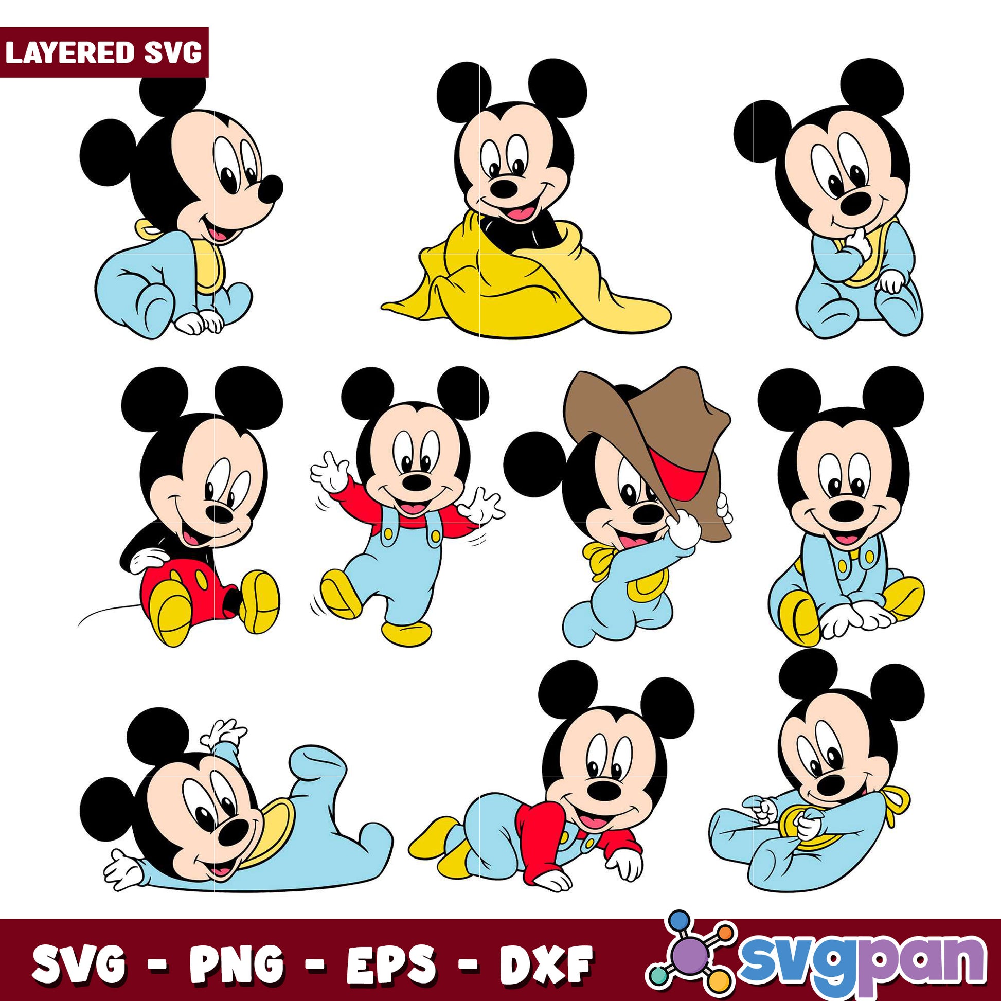 Baby Mickey Mouse SVG Bundle