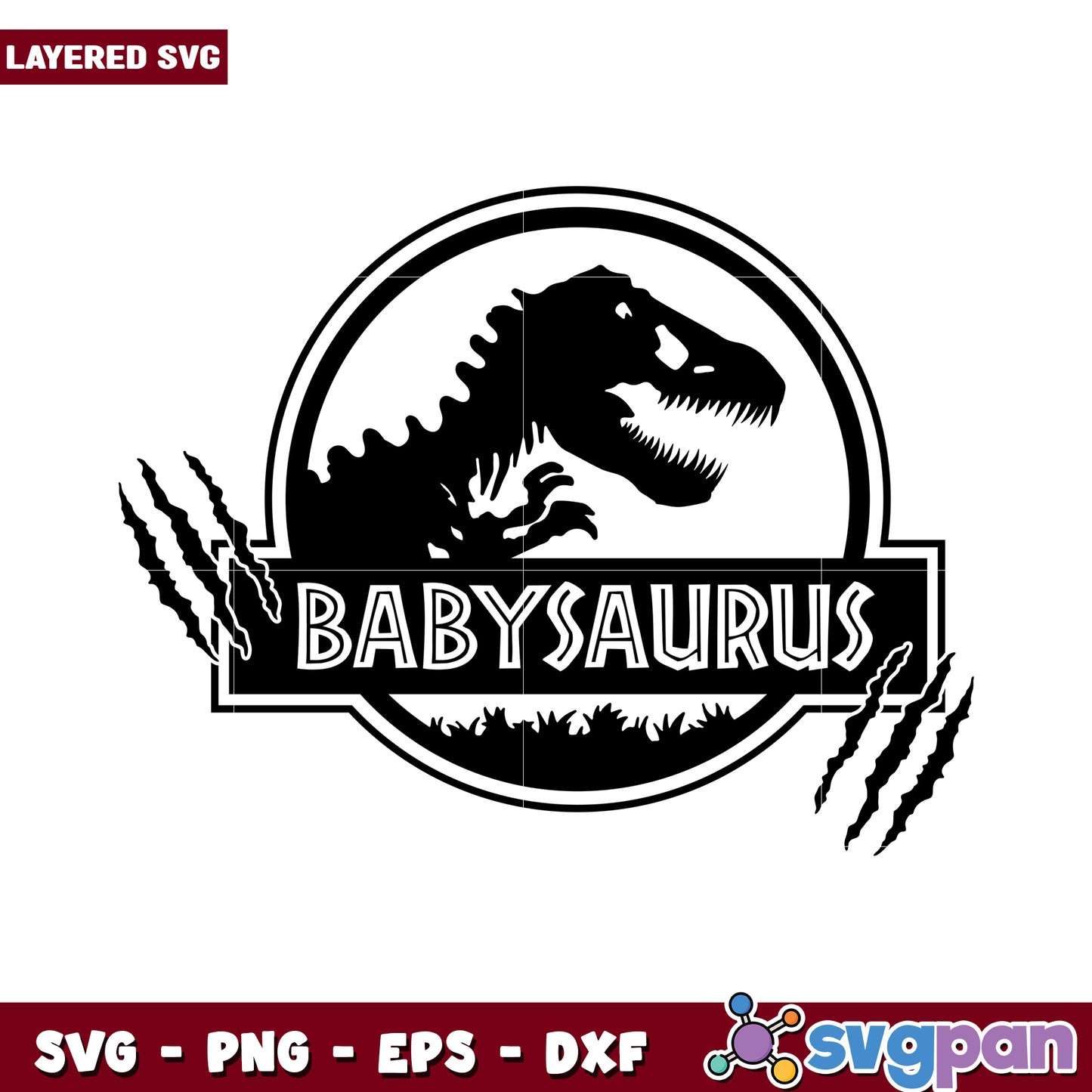 BabySaurus dinosaur design SVG file, perfect for kids crafts and decor