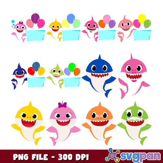 Baby Shark Bundle PNG 300 DPI