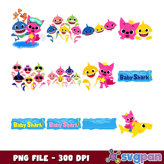 Baby Shark PNG Bundle 300 DPI