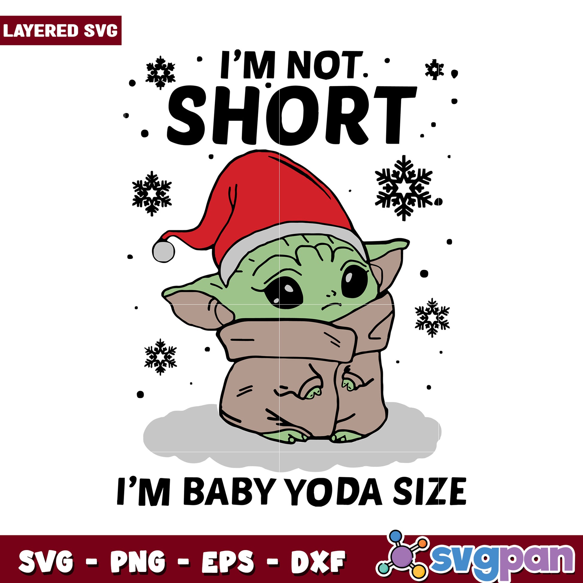 Baby Yoda SVG design for holiday cheer, perfect for festive crafts