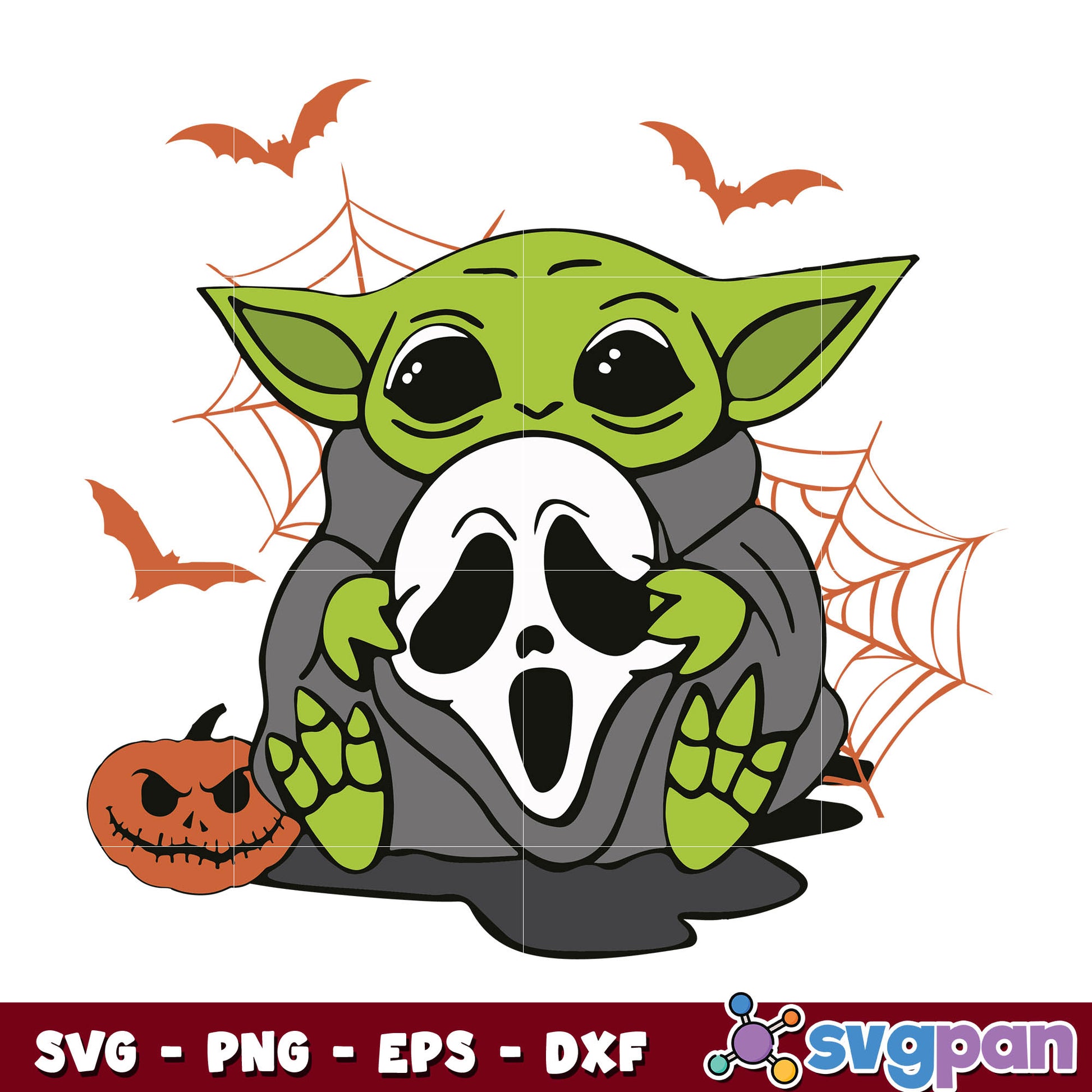 Baby Yoda Ghostface svg
