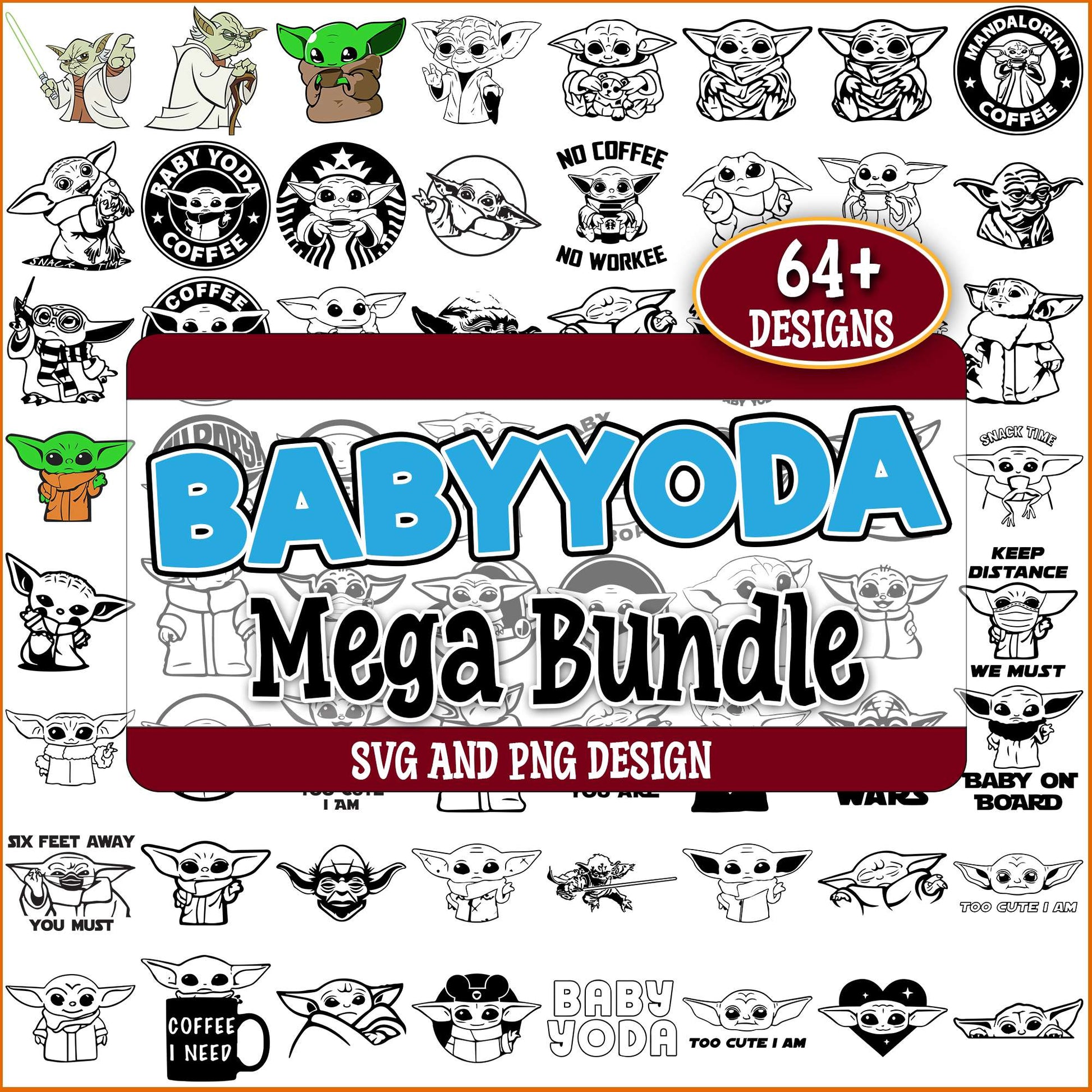 Baby yoda coffee svg bundle