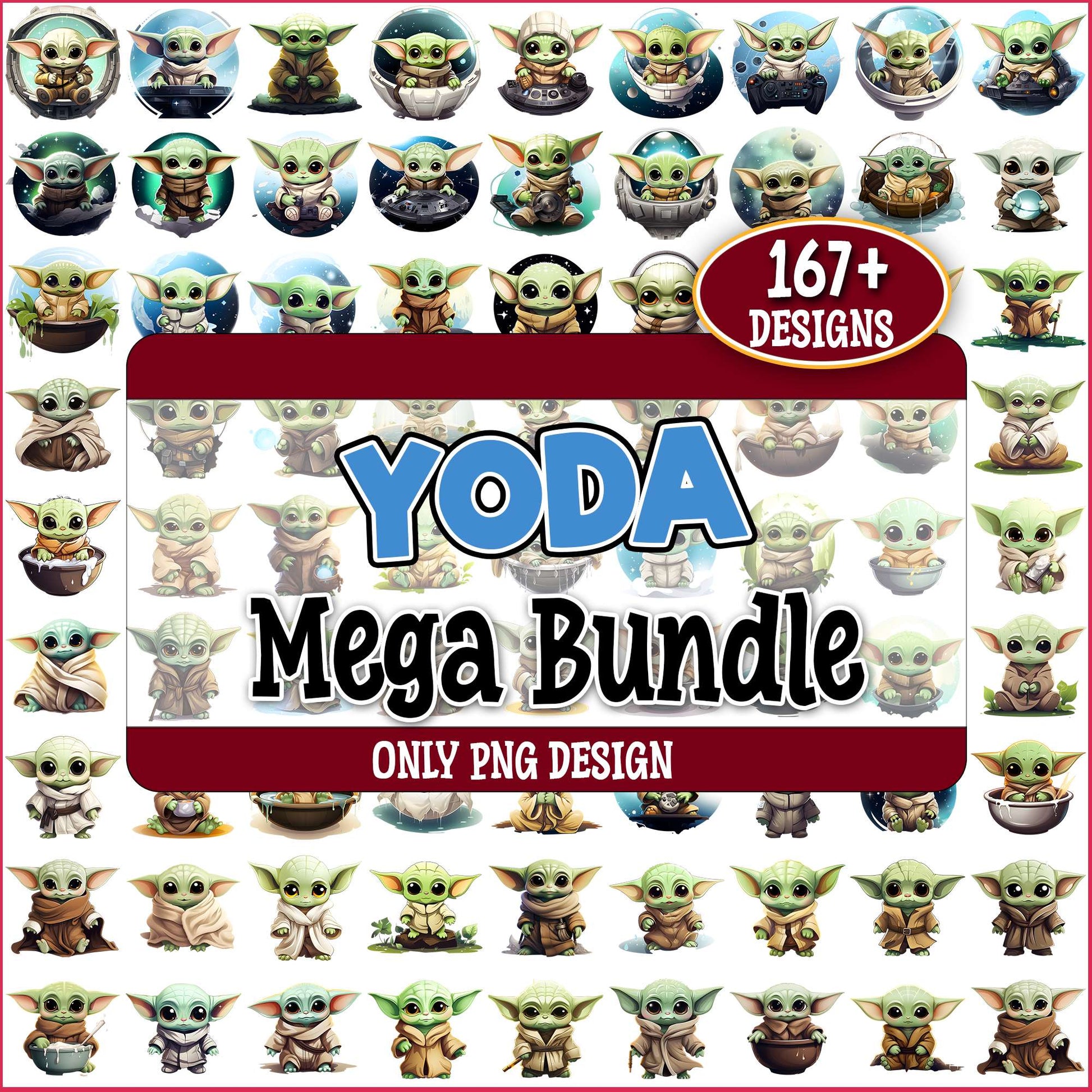 Baby yoda png bundle
