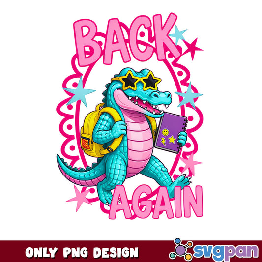 Back To School Alligator PNG, Funny Crocodile PNG, School PNG