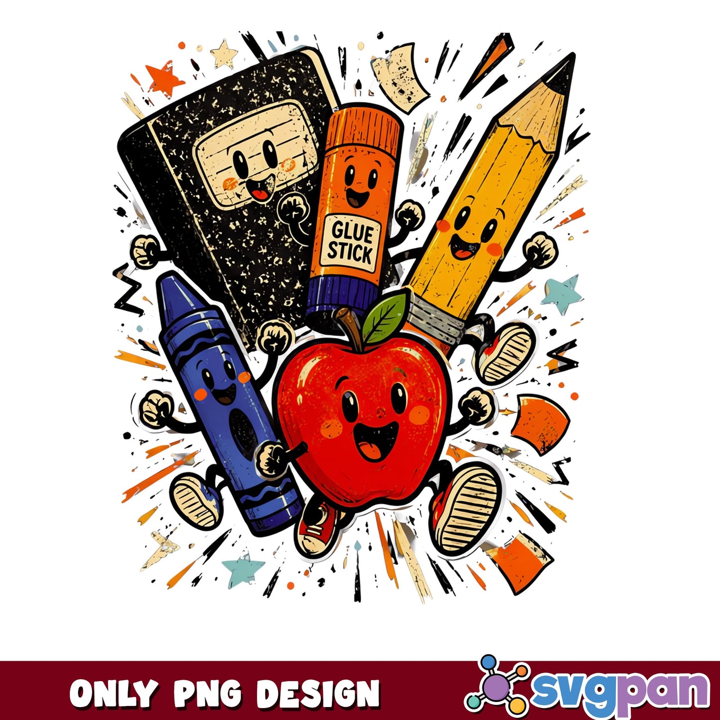 Back To School Characters PNG, Cute School Supplies PNG, Teacher PNG