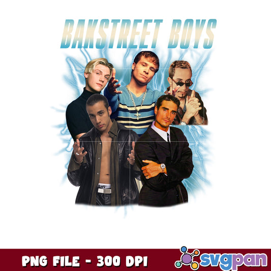 Backstreet boys music band png, vintage 90s png, boy band png
