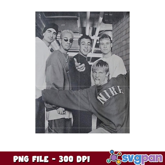 Backstreet boys vintage png, 90s music png, boy band png