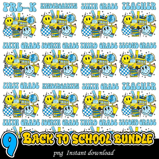 Back to School Bundle Nine PNG Designs for All Grades