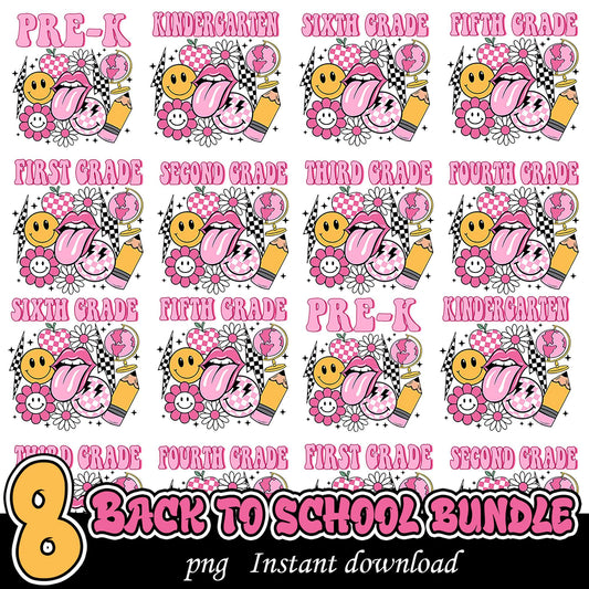 Back to School PNG Bundle for All Grade Levels Download