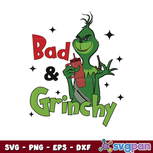 Bad And Grinchy Boojee Stanley svg, bad grinch​ svg, christmas svg