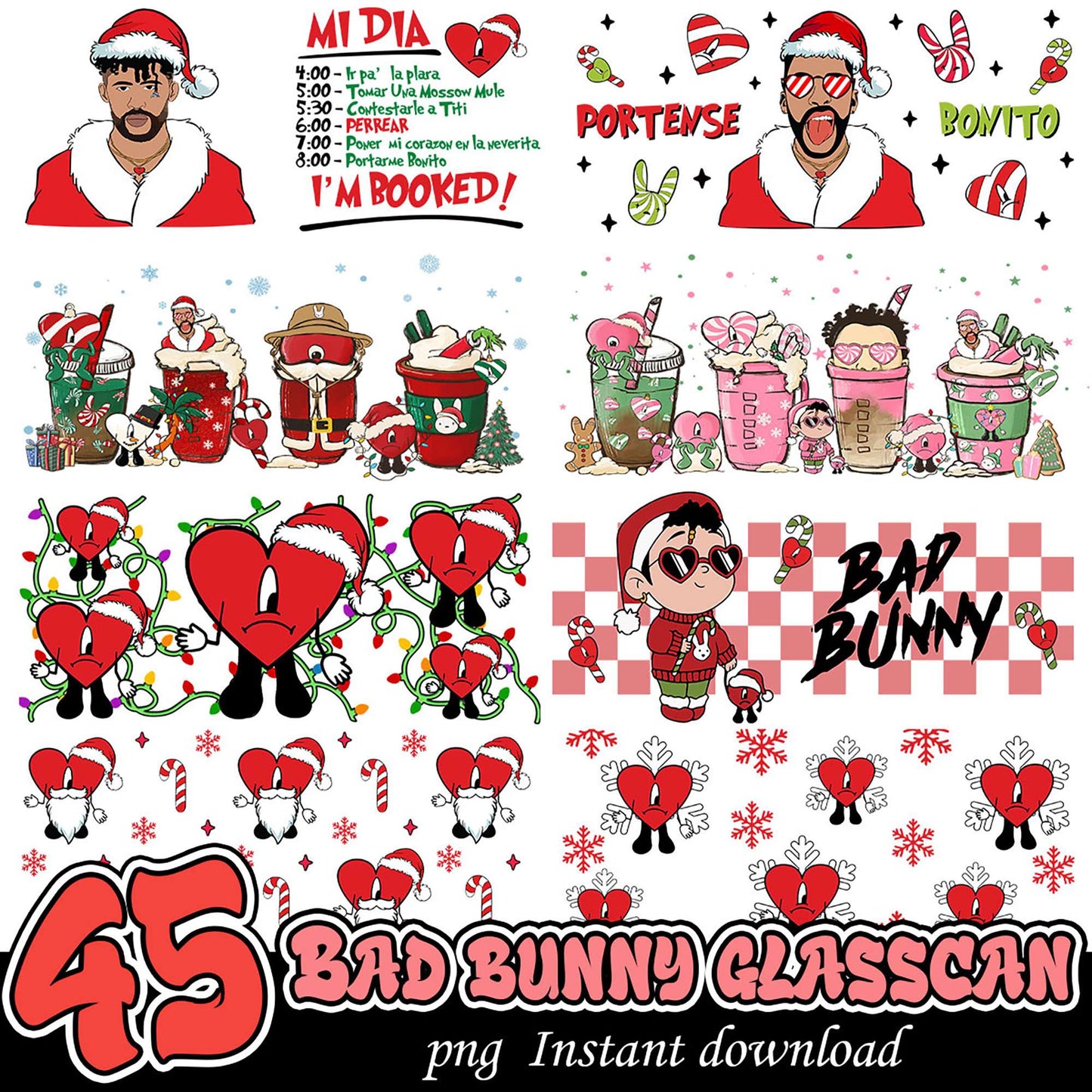 Bad Bunny Christmas PNG Bundle