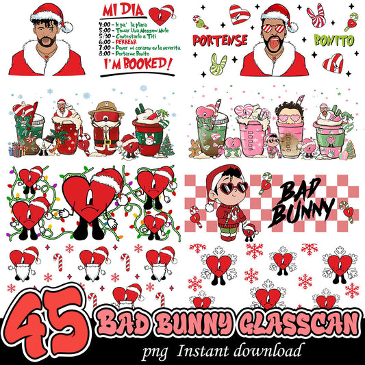 Bad Bunny Christmas PNG Bundle