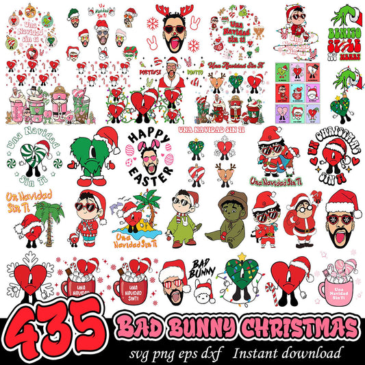 Bad Bunny Christmas SVG Bundle 435+ Designs