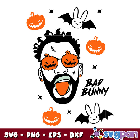 Bad Bunny Halloween Full Wrap svg