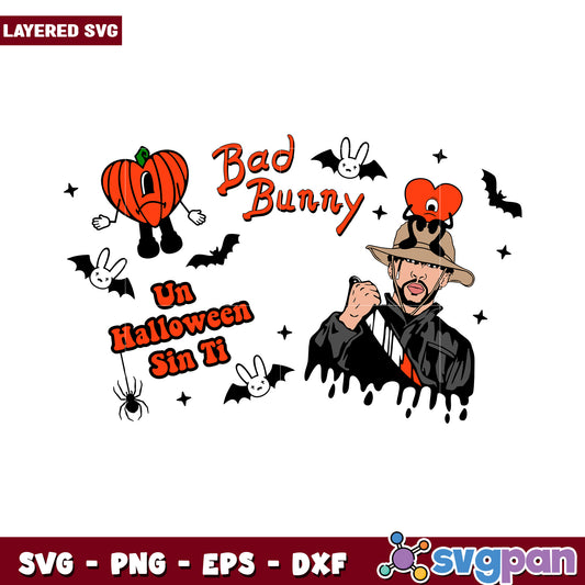 Bad Bunny Halloween SVG Design, Perfect for Festive Crafts