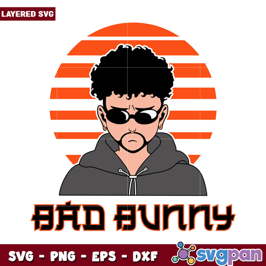 Bad Bunny Layered SVG Design for Crafts, Perfect for T-Shirts and More