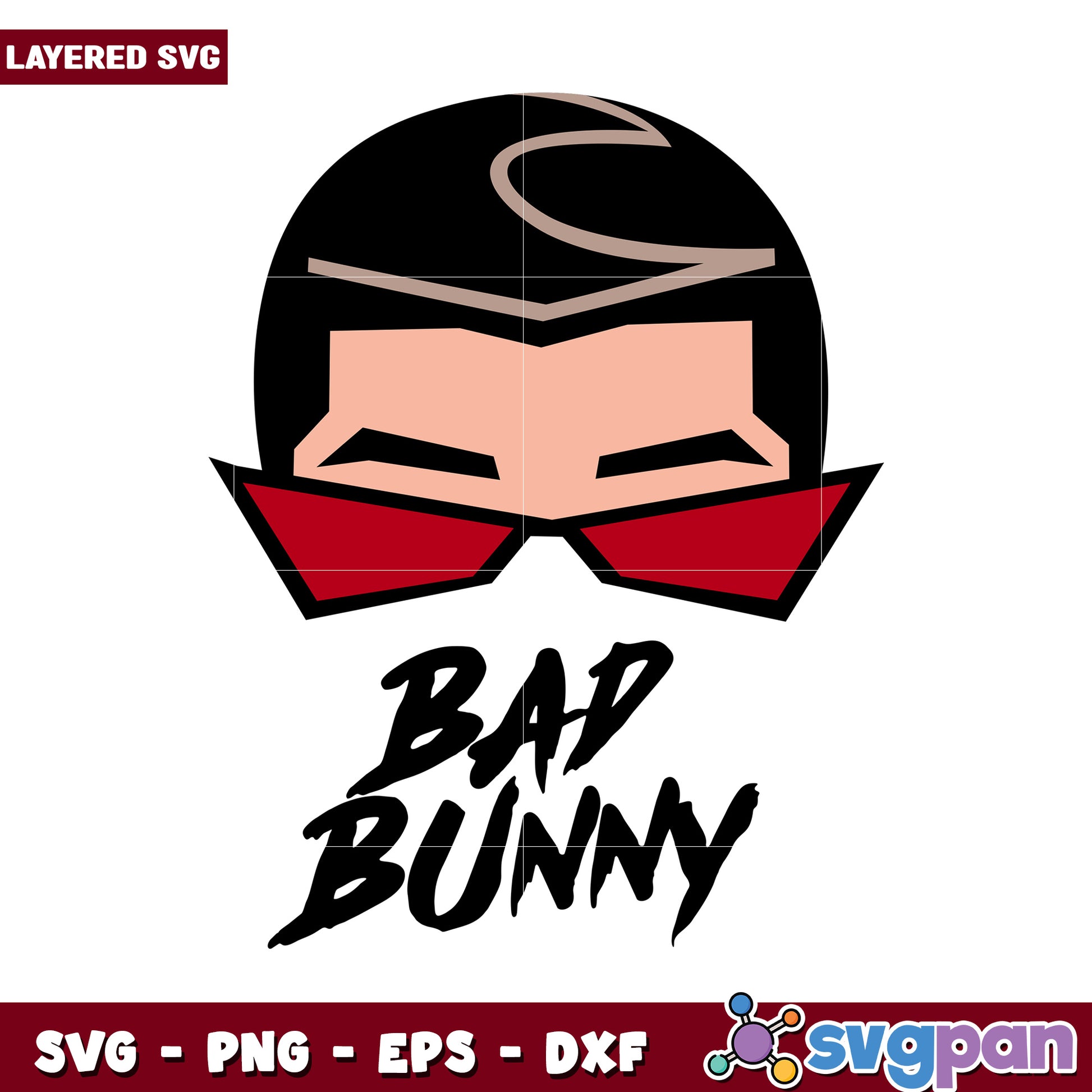 Bad Bunny Layered SVG Design for Creative Projects, Download Now