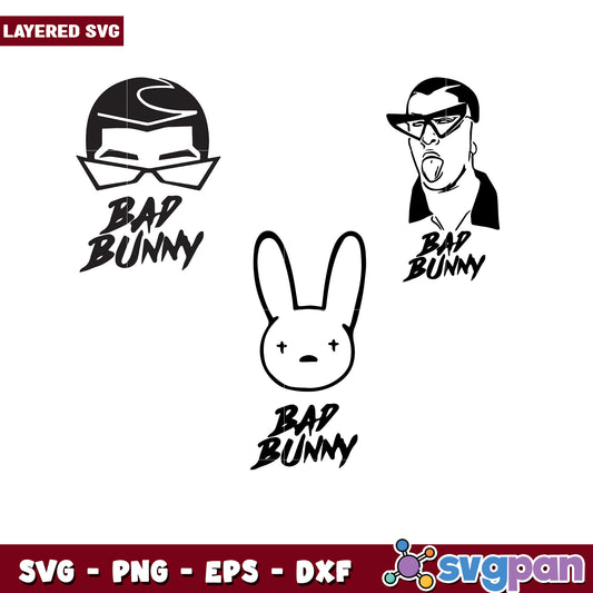 Bad Bunny SVG Bundle Fun Layered Designs Pack