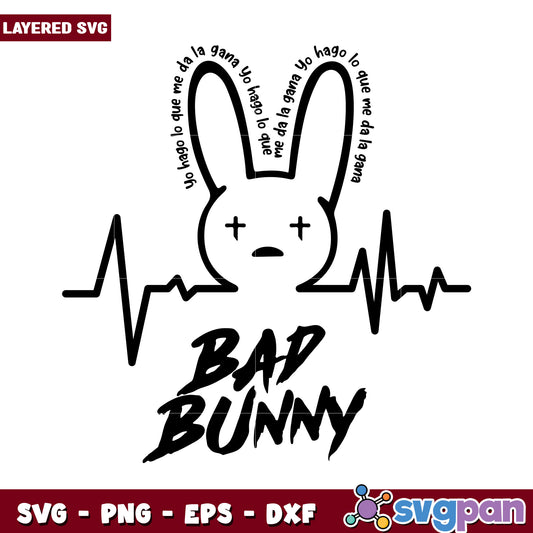 Bad Bunny SVG Design for Crafting, Perfect for T-Shirt Prints