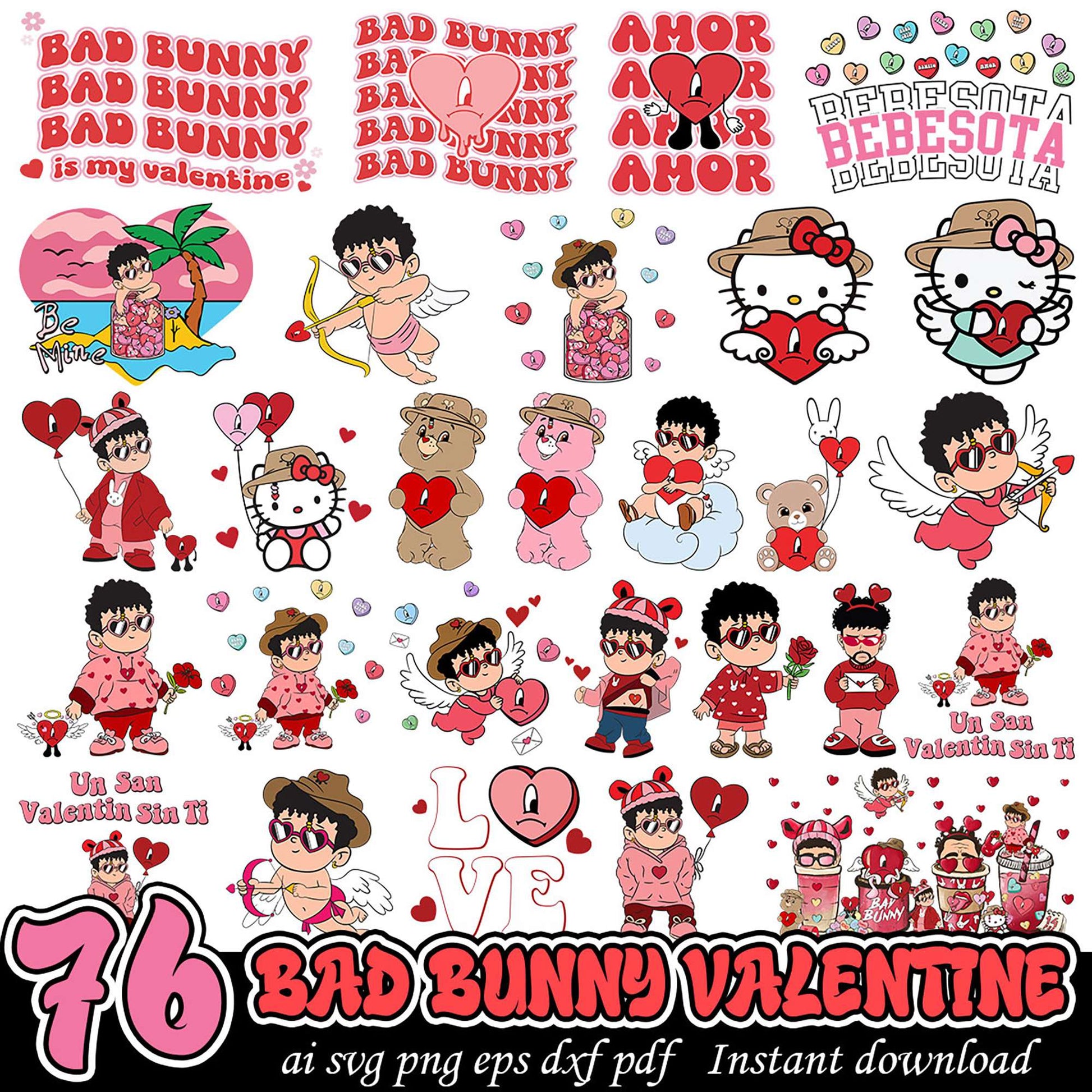 Bad Bunny Valentine SVG Bundle