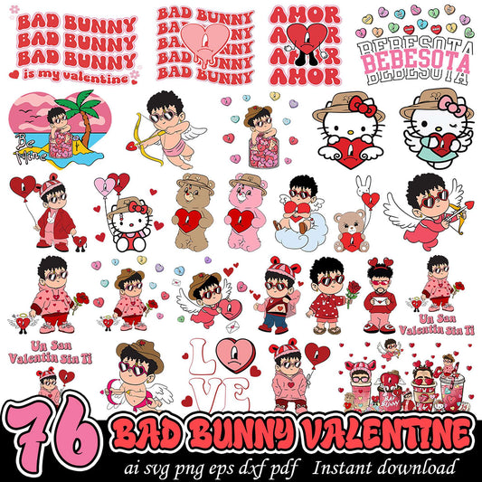 Bad Bunny Valentine SVG Bundle