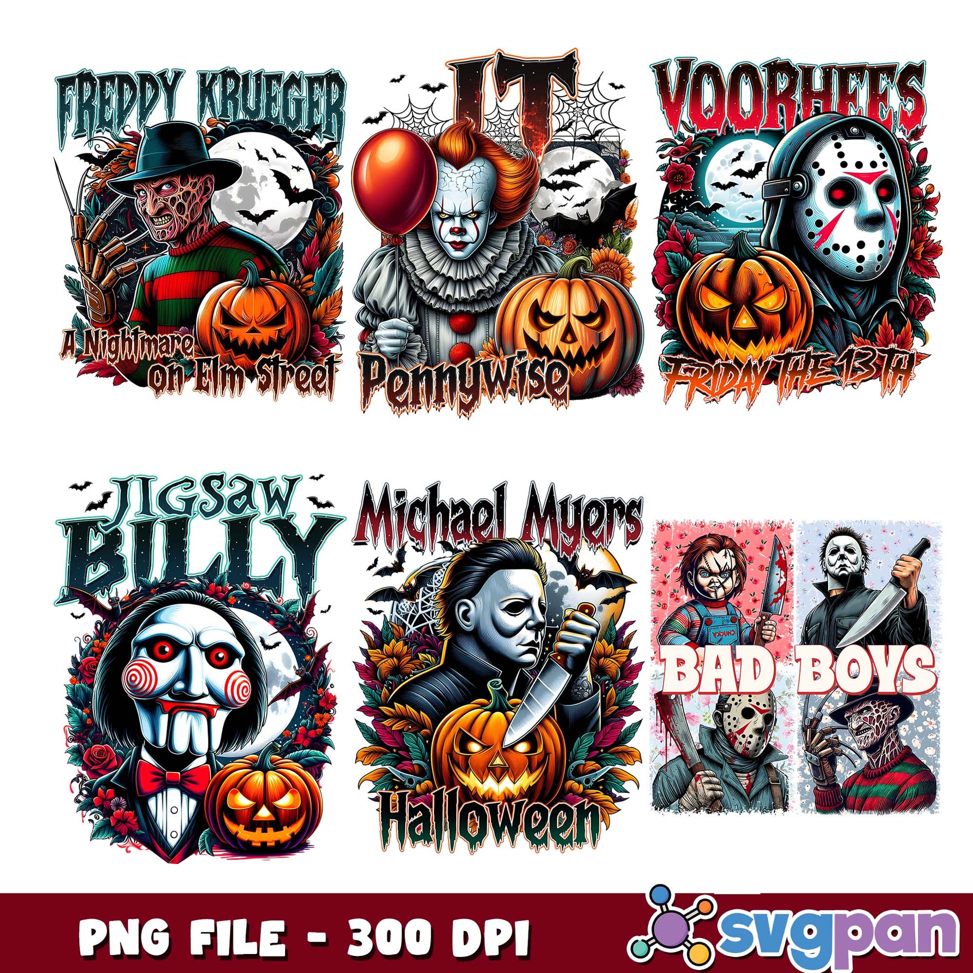 Bad boys halloween png bundle