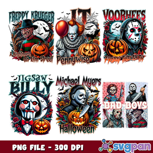 Bad boys halloween png bundle