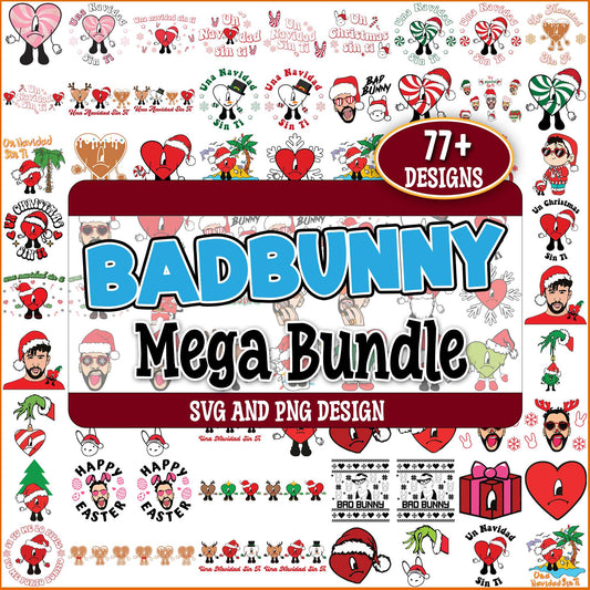 Badbunny christmas svg bundle