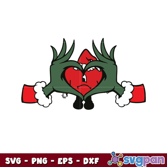 Bad bunny grinch hand christmas svg