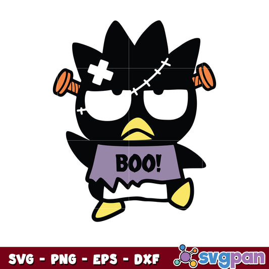 Badtemaru boo halloween design svg, halloween hello kitty svg